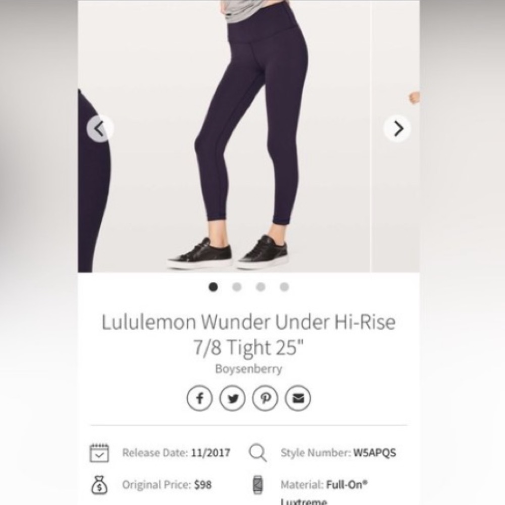 Lululemon Wunder Under Hi-Rise 7/8 Tight 25”